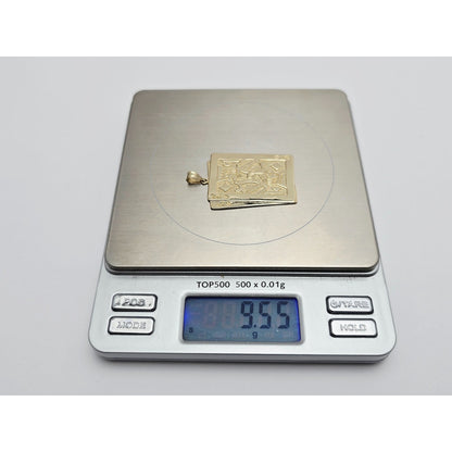 14K Yellow Gold Playing Cards Ace & King of Diamonds Charm Pendant