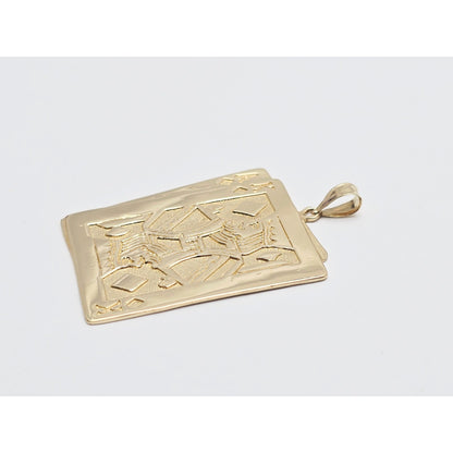 14K Yellow Gold Playing Cards Ace & King of Diamonds Charm Pendant