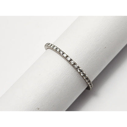 Tiffany & Co Belgium 18k White Gold Pave Metro Diamond Eternity Ring Band