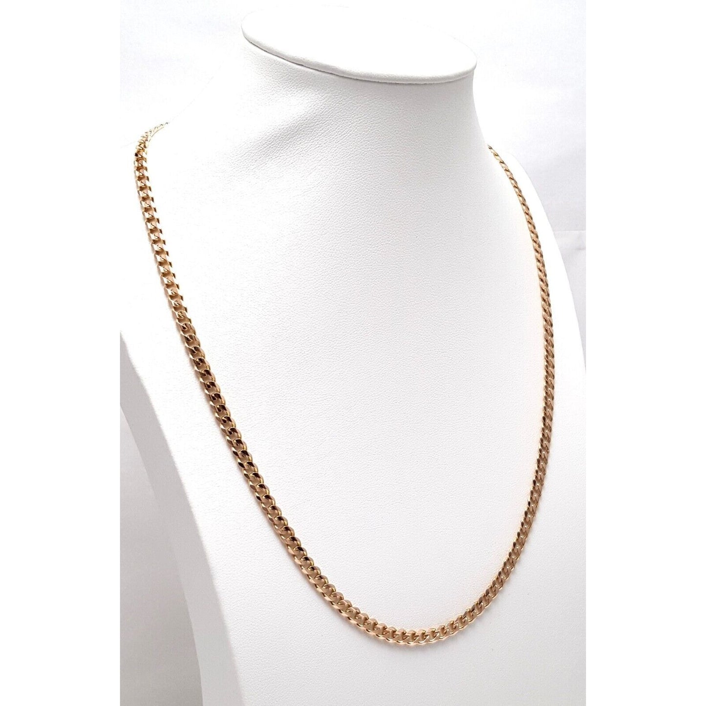 14K Rose Gold Cuban Link Chain Necklace