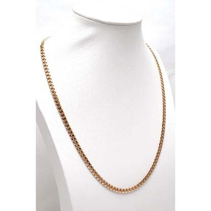 14K Rose Gold Cuban Link Chain Necklace