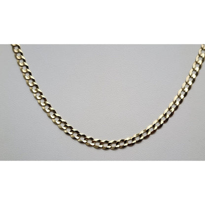 10K Yellow Gold Diamond Cut Cuban Link Chain Necklace