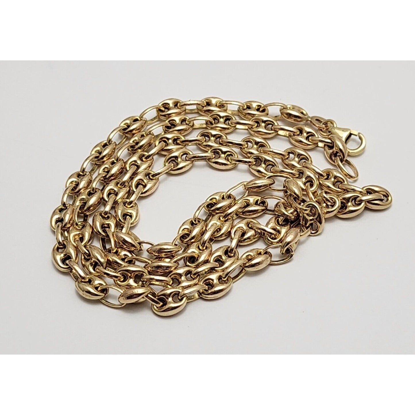 10K Yellow Gold Puffy Gucci Link Chain Necklace