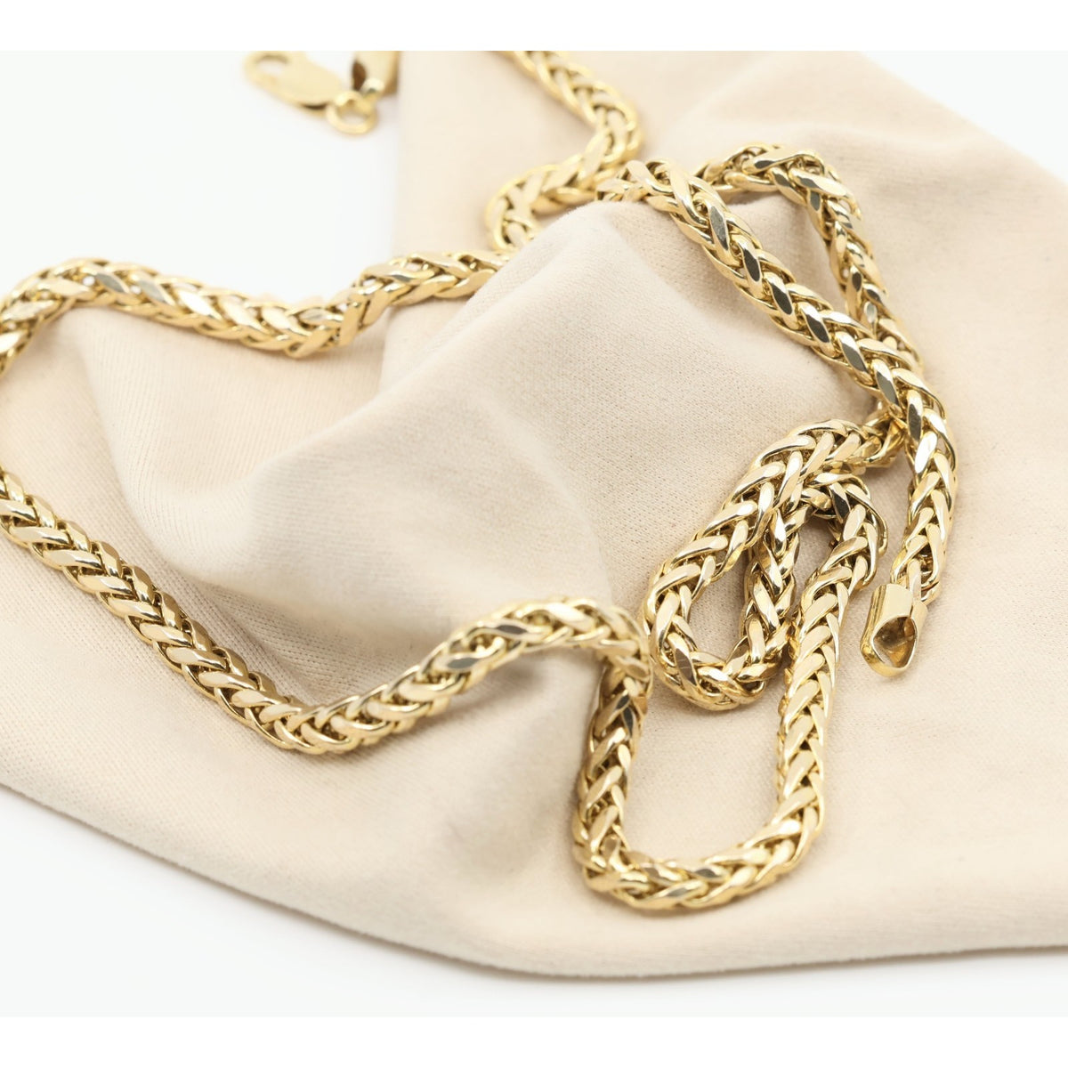 10K Yellow Gold Rounded Franco Link Chain Necklace