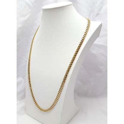 14K Yellow Gold Cuban Link Chain Necklace