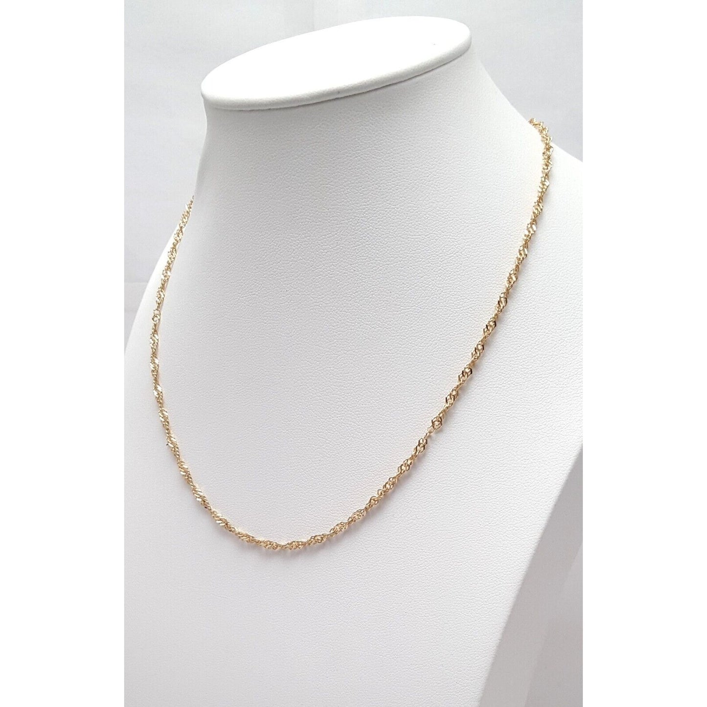 10K Yellow Gold Spiral Link Chain Necklace