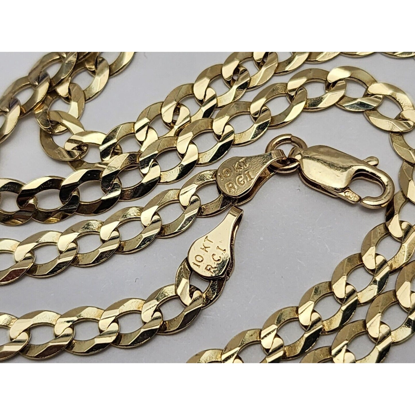 10K Yellow Gold Diamond Cut Cuban Link Chain Necklace