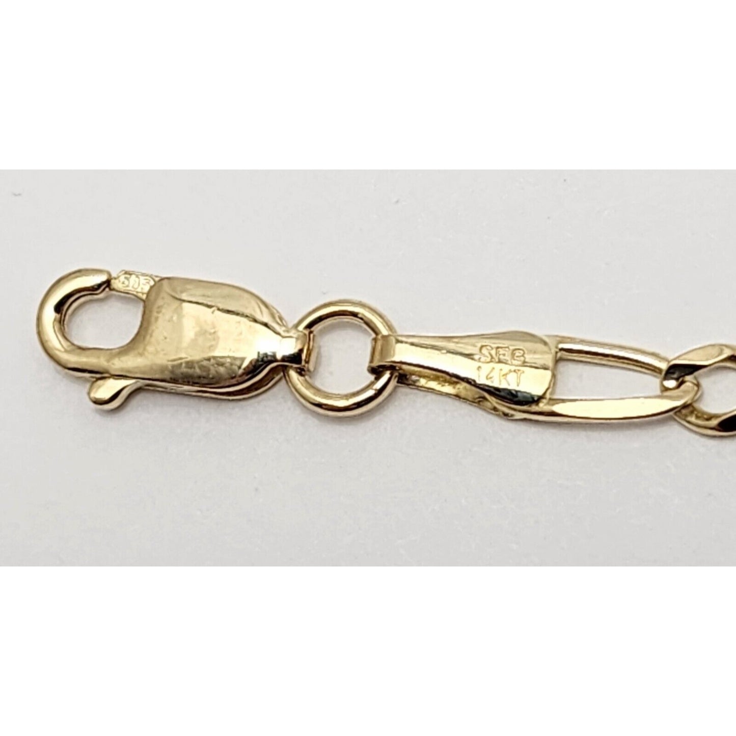 14K Karat Solid Yellow Gold Link ID Bracelet