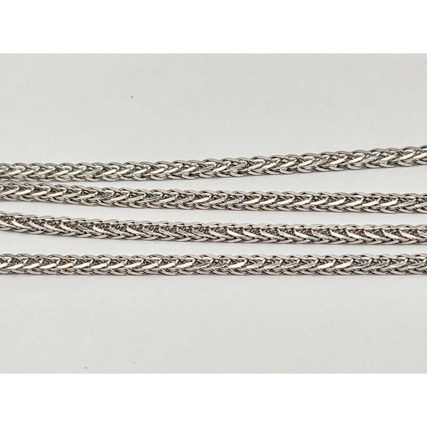 14K White Gold Franco Link Chain Necklace