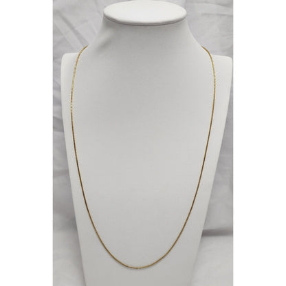 14K Yellow Gold Box Link Chain Necklace