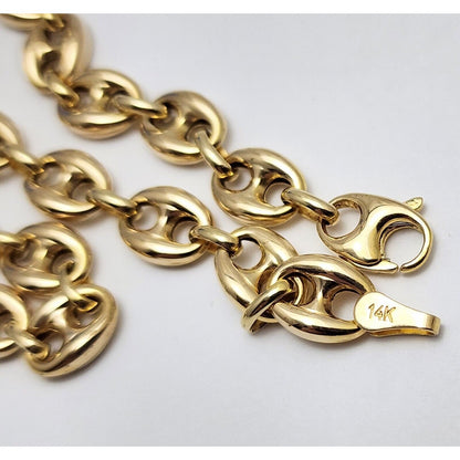 14K Yellow Gold Puffy Gucci Link Chain Necklace