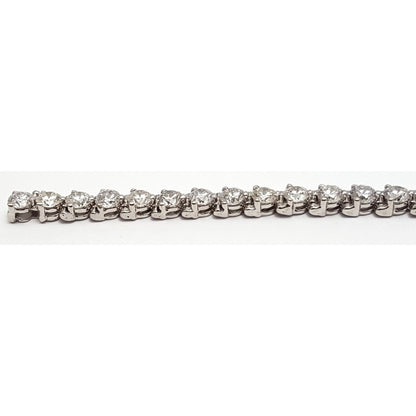 14K Solid White Gold Diamond Tennis Link Bracelet