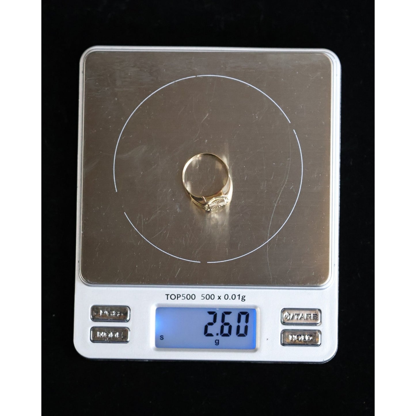 Vintage 18K Yellow Gold Italian Diamond Cut Starburst Signet Ring