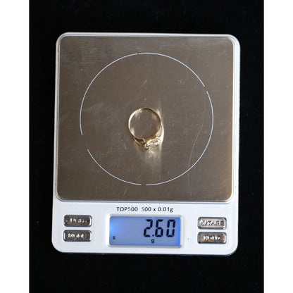 Vintage 18K Yellow Gold Italian Diamond Cut Starburst Signet Ring