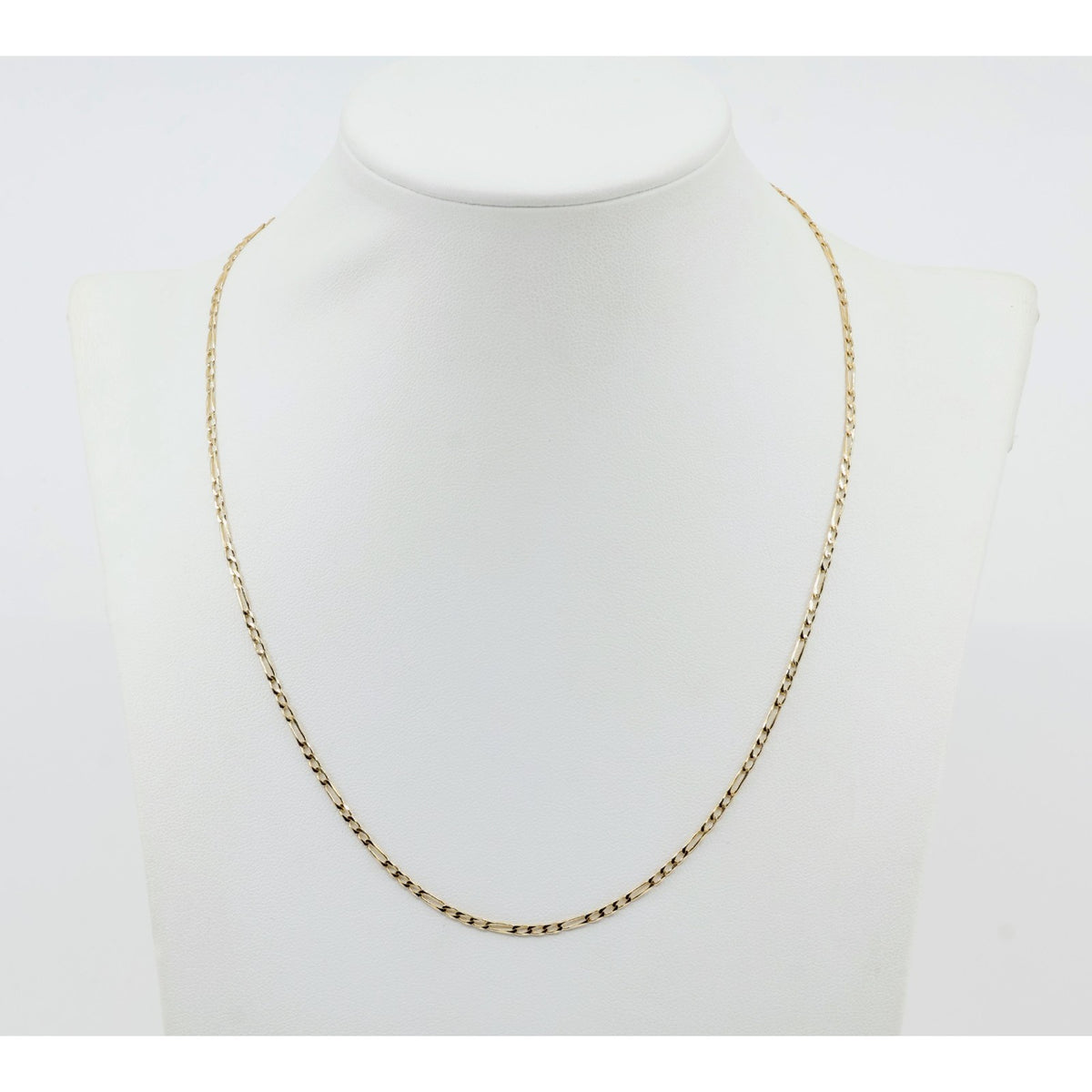 14K Yellow Gold Figaro Link Chain Necklace