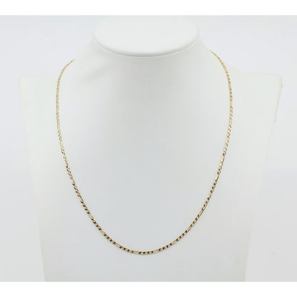 14K Yellow Gold Figaro Link Chain Necklace