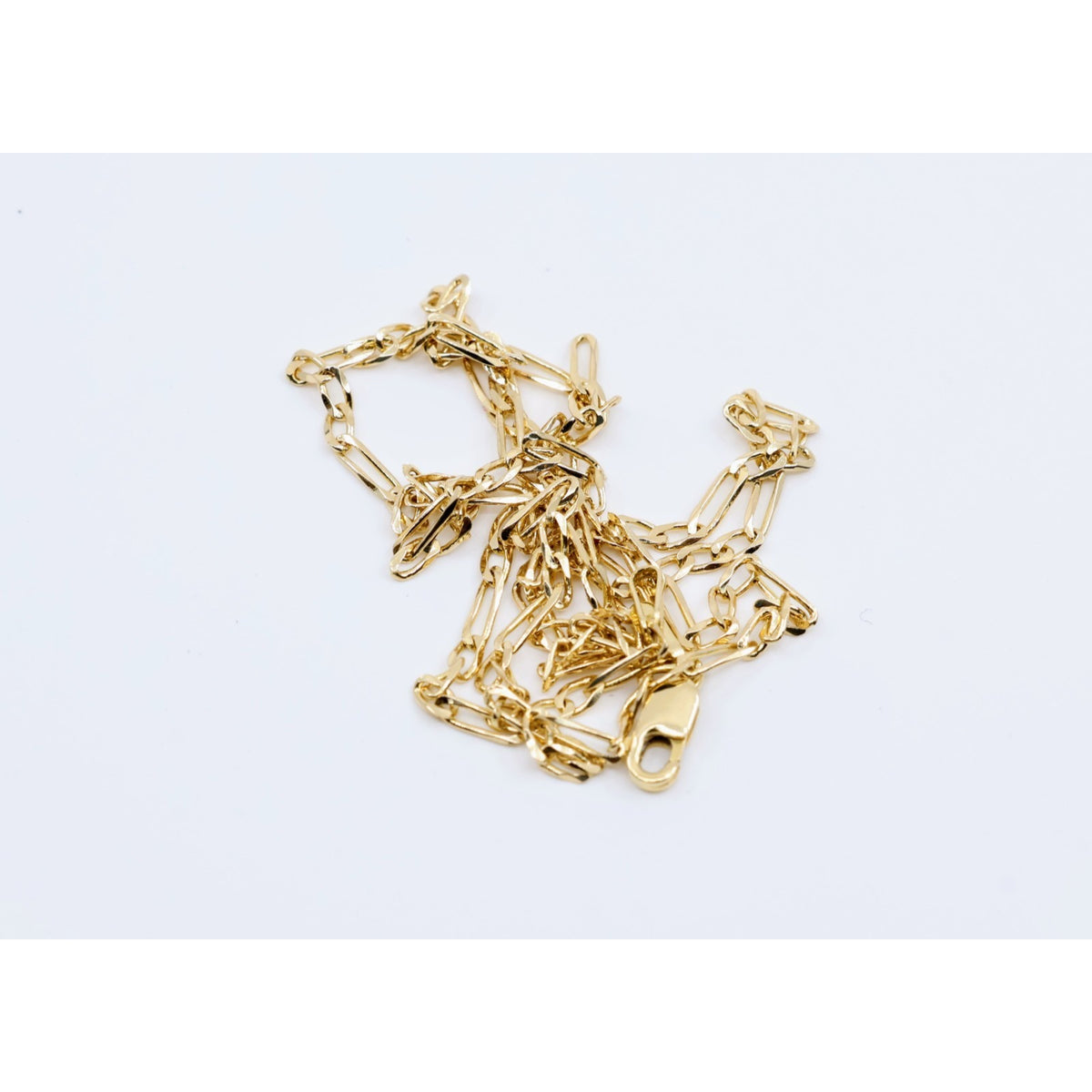 14K Yellow Gold Figaro Link Chain Necklace