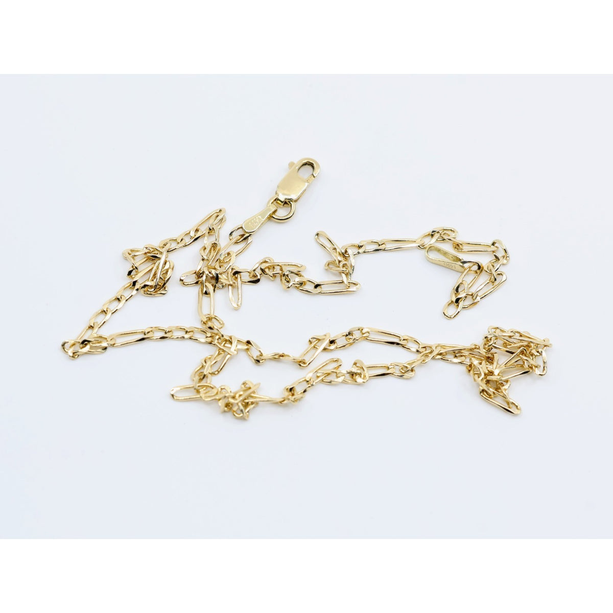 14K Yellow Gold Figaro Link Chain Necklace