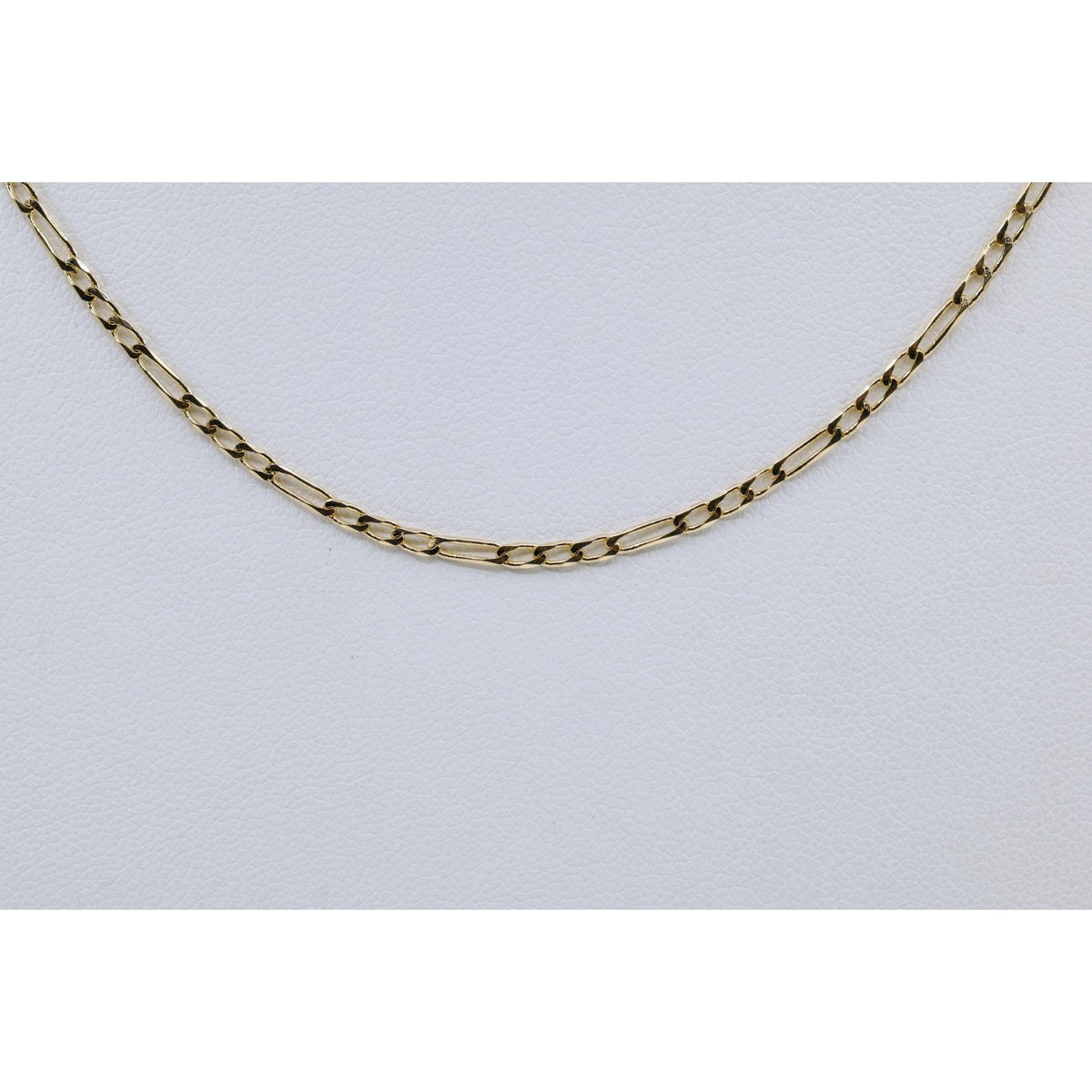 14K Yellow Gold Figaro Link Chain Necklace
