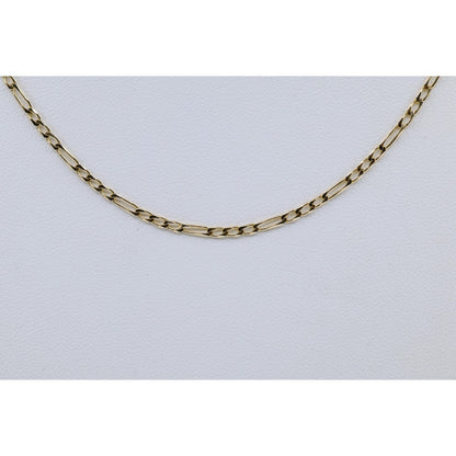 14K Yellow Gold Figaro Link Chain Necklace