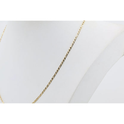 14K Yellow Gold Figaro Link Chain Necklace