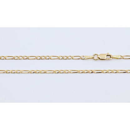 14K Yellow Gold Figaro Link Chain Necklace