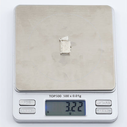 Sterling Silver 925 3D Miniature Holy Bible Prayer Book Charm Pendant