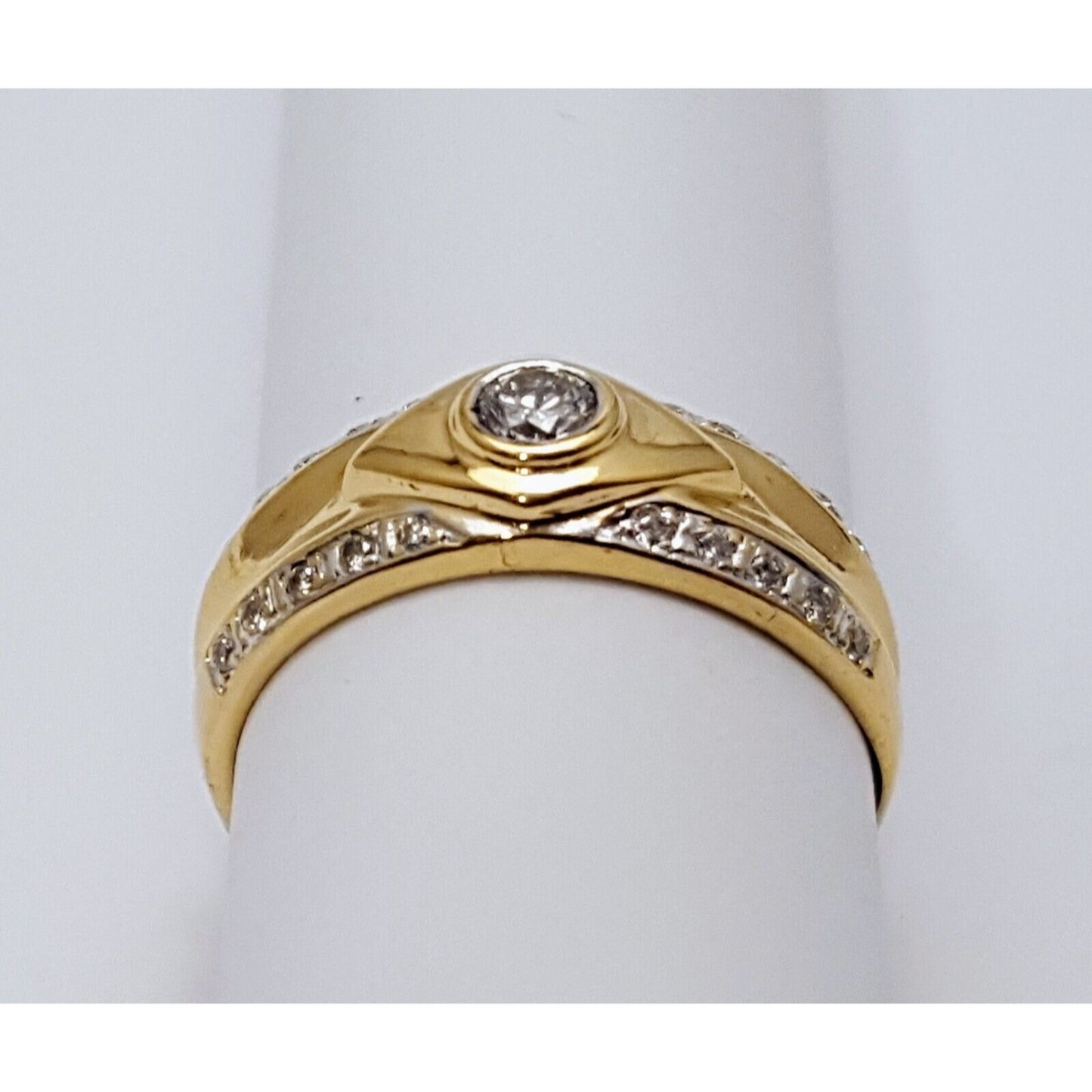 18K Yellow Gold Diamond Wedding Band Ring