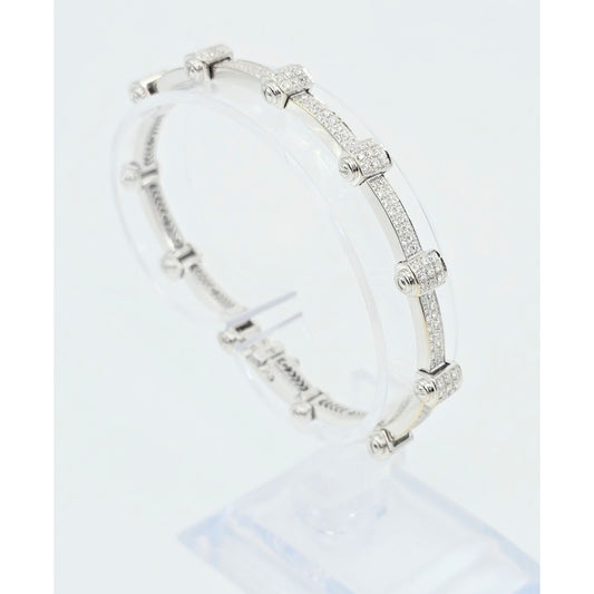 Philippe Charriol Alor 4 18k White Gold Pave Diamond Bracelet