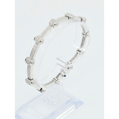 Philippe Charriol Alor 4 18k White Gold Pave Diamond Bracelet