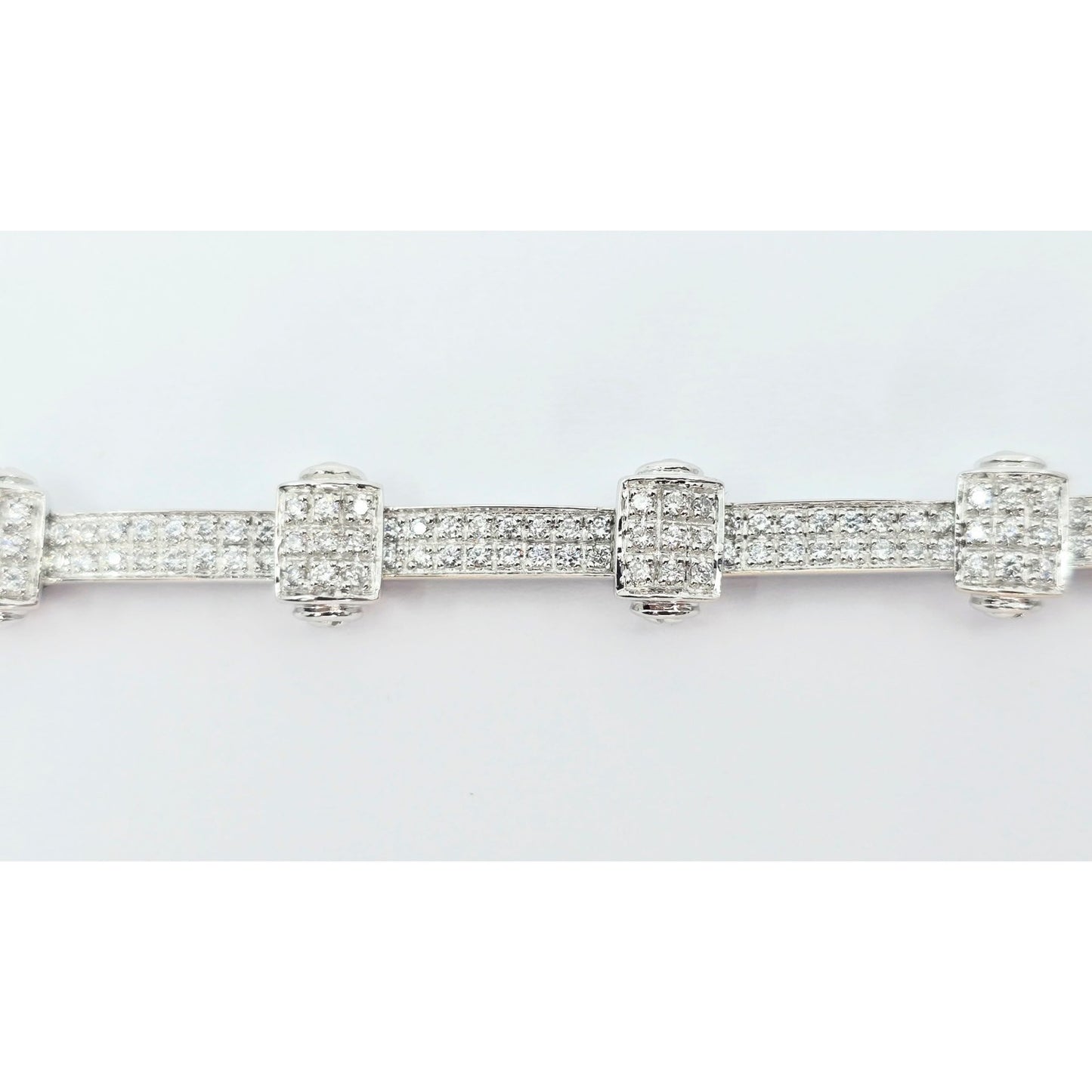 Philippe Charriol Alor 4 18k White Gold Pave Diamond Bracelet