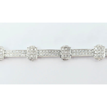 Philippe Charriol Alor 4 18k White Gold Pave Diamond Bracelet