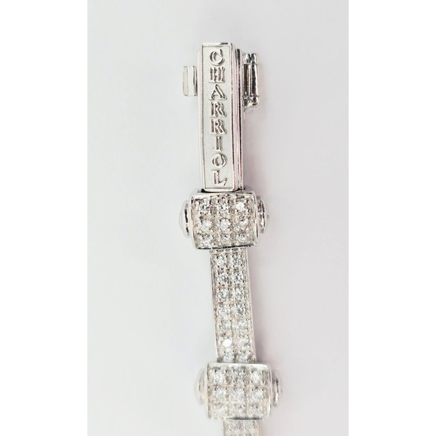 Philippe Charriol Alor 4 18k White Gold Pave Diamond Bracelet