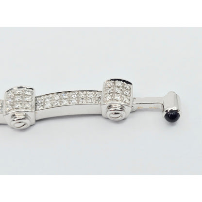 Philippe Charriol Alor 4 18k White Gold Pave Diamond Bracelet