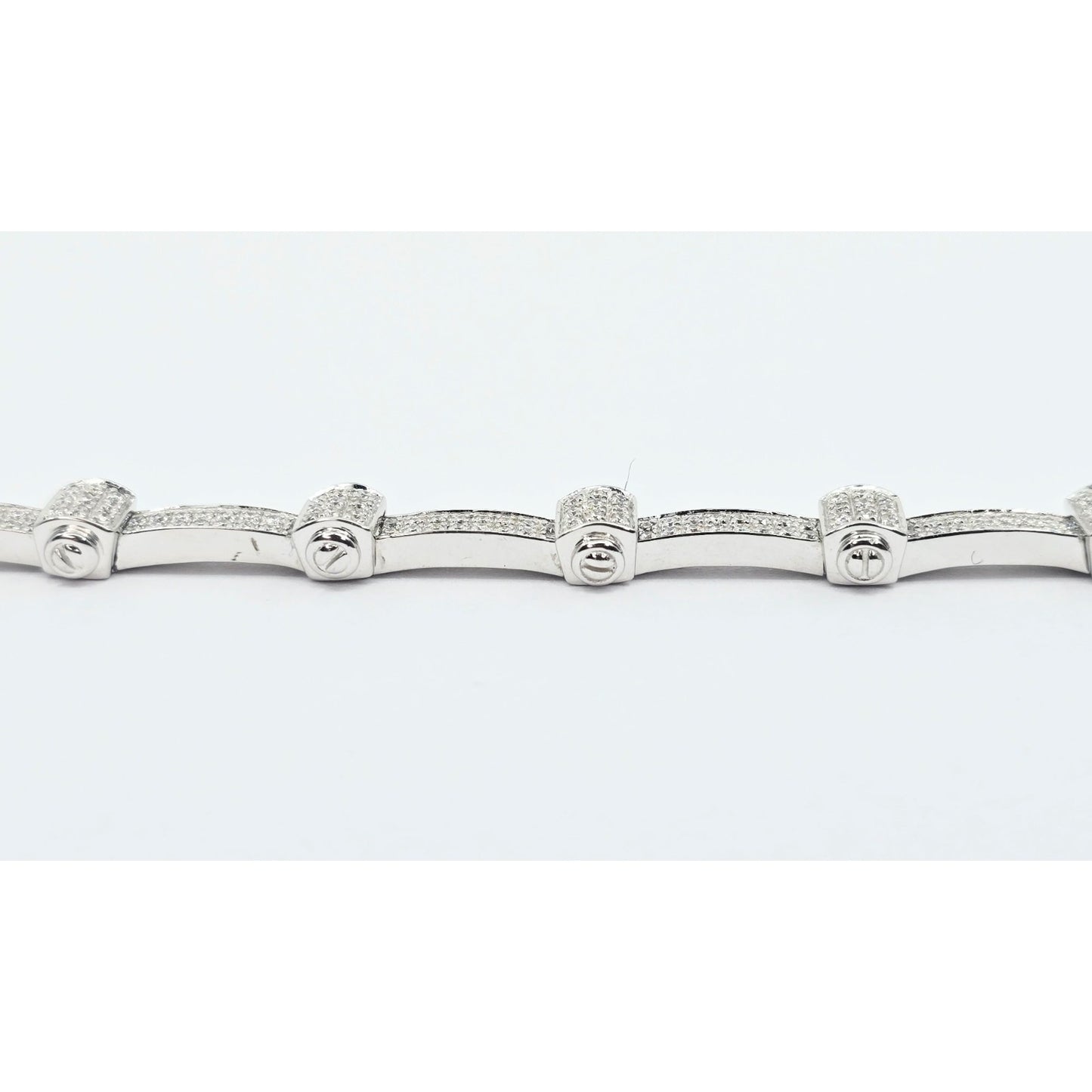 Philippe Charriol Alor 4 18k White Gold Pave Diamond Bracelet