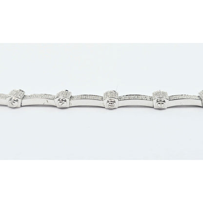 Philippe Charriol Alor 4 18k White Gold Pave Diamond Bracelet