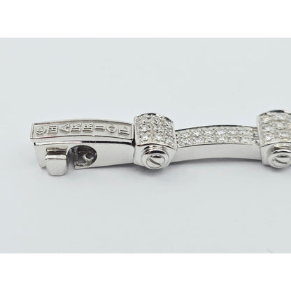 Philippe Charriol Alor 4 18k White Gold Pave Diamond Bracelet