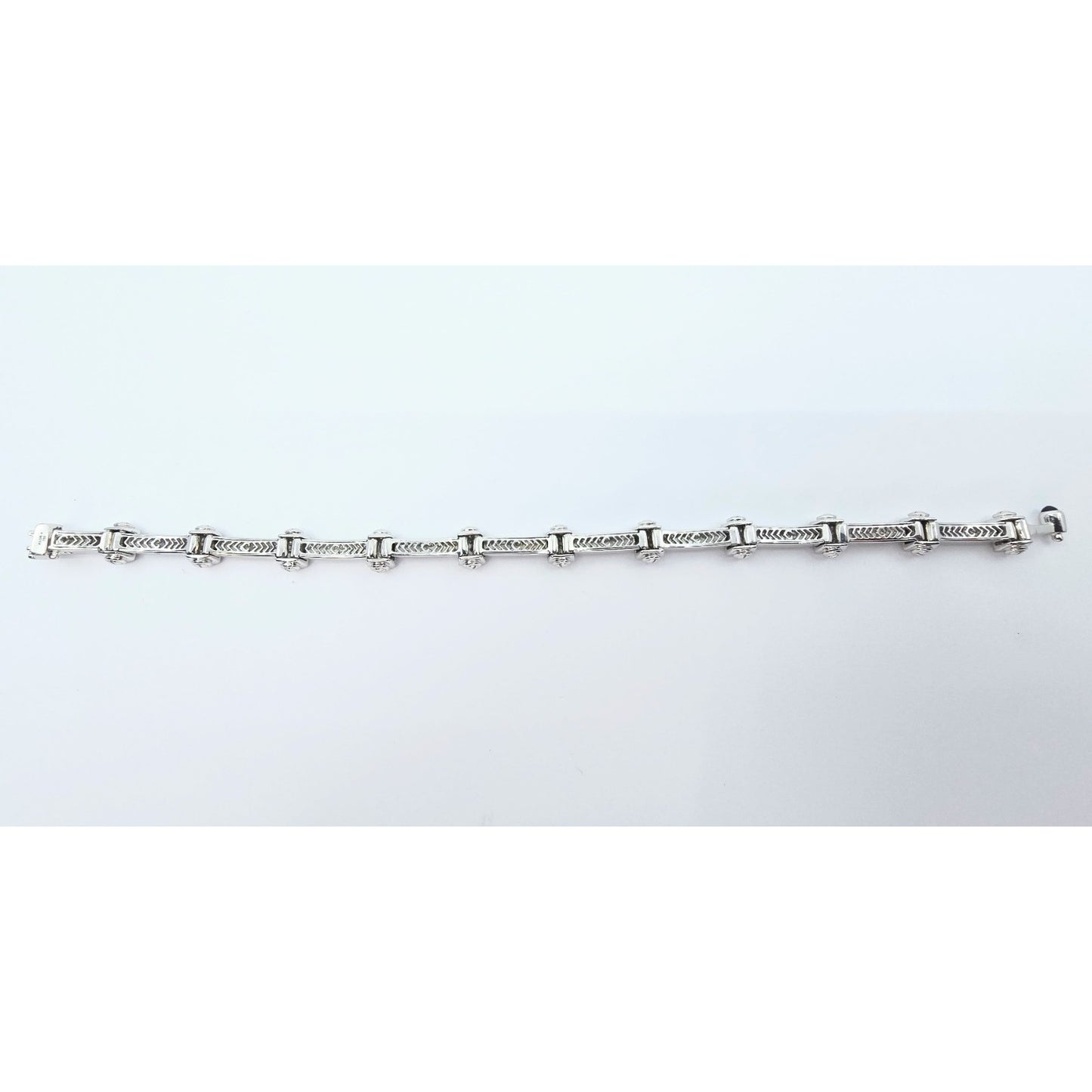 Philippe Charriol Alor 4 18k White Gold Pave Diamond Bracelet