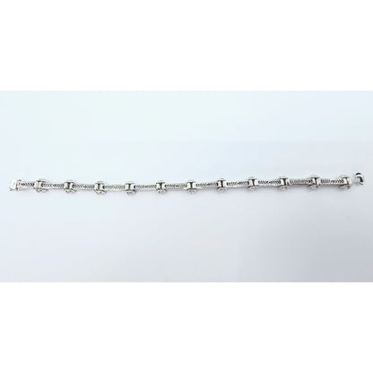 Philippe Charriol Alor 4 18k White Gold Pave Diamond Bracelet