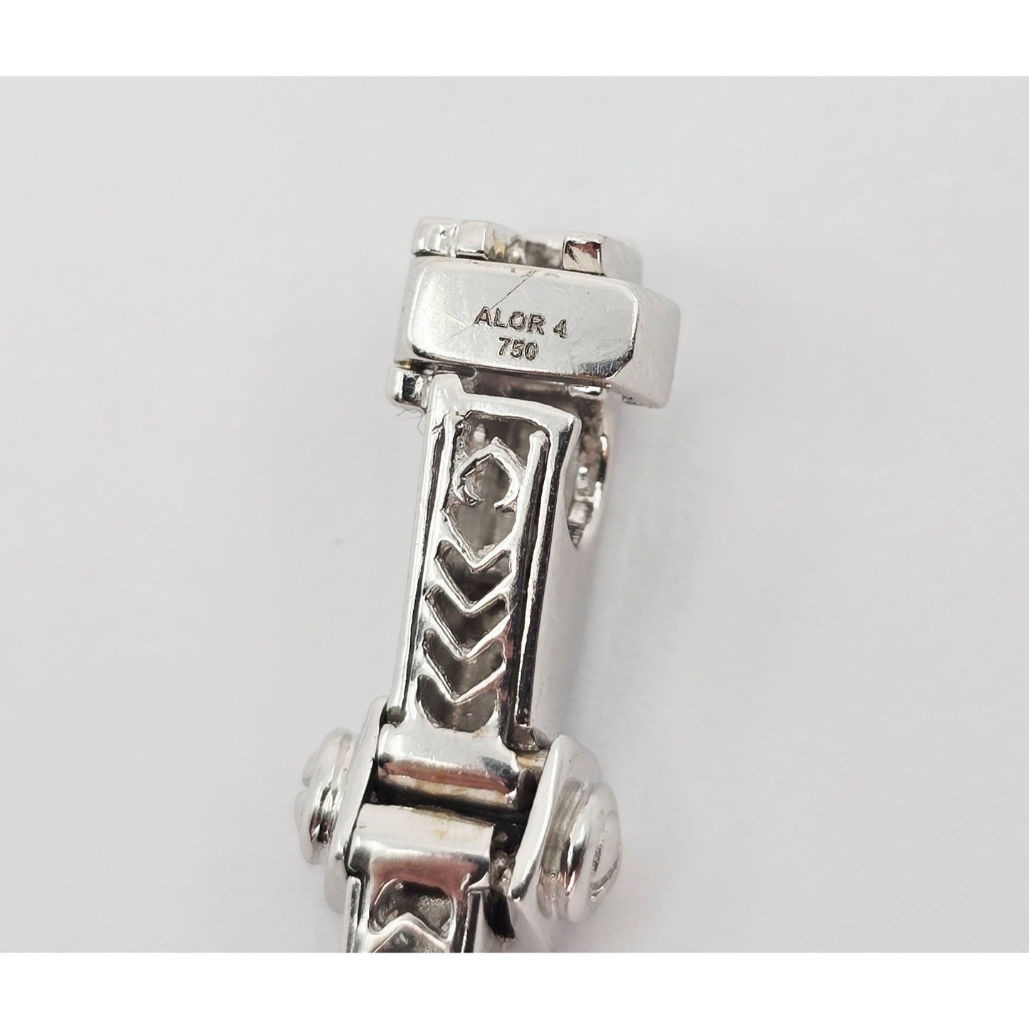 Philippe Charriol Alor 4 18k White Gold Pave Diamond Bracelet