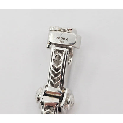 Philippe Charriol Alor 4 18k White Gold Pave Diamond Bracelet