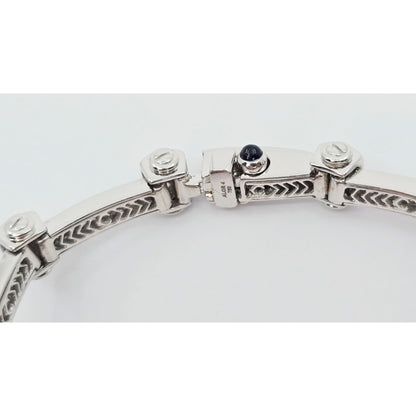 Philippe Charriol Alor 4 18k White Gold Pave Diamond Bracelet