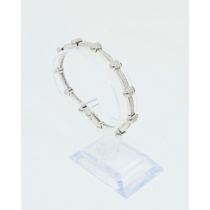 Philippe Charriol Alor 4 18k White Gold Pave Diamond Bracelet