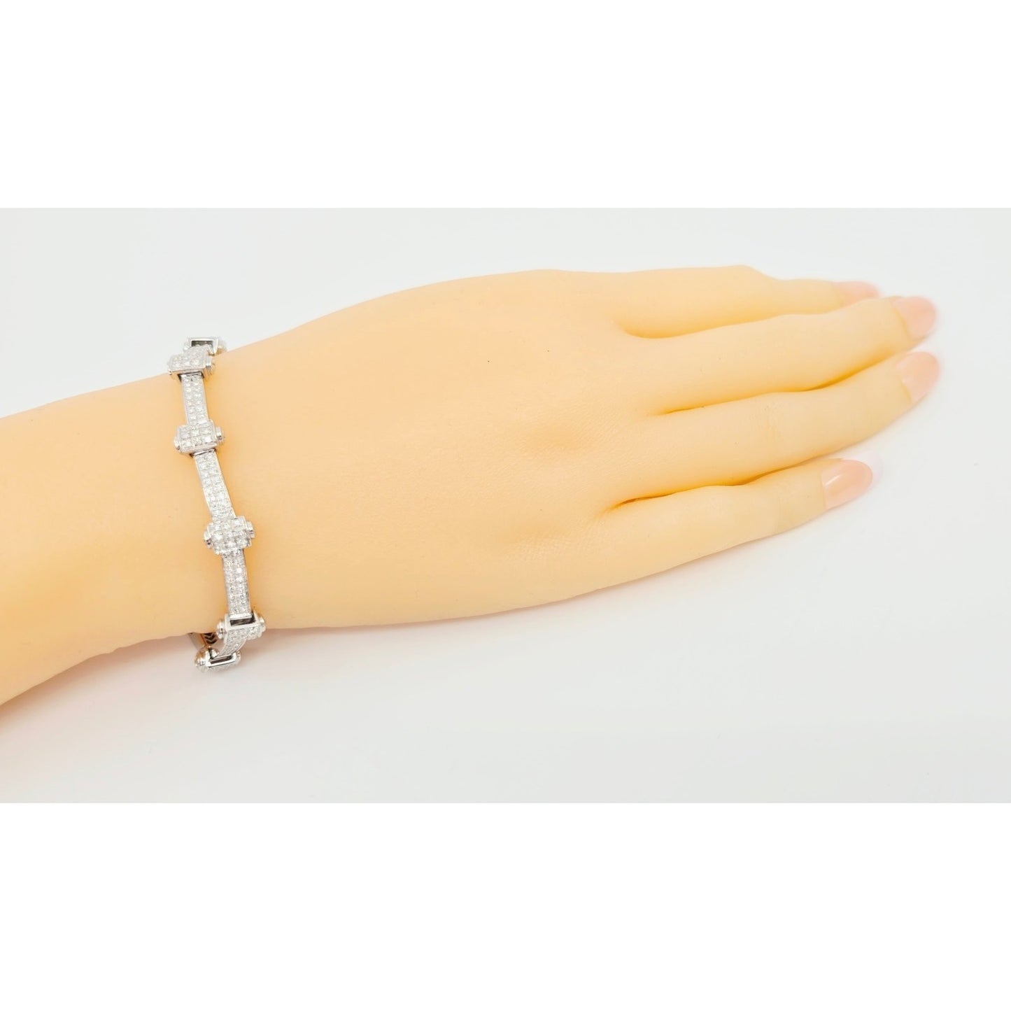 Philippe Charriol Alor 4 18k White Gold Pave Diamond Bracelet