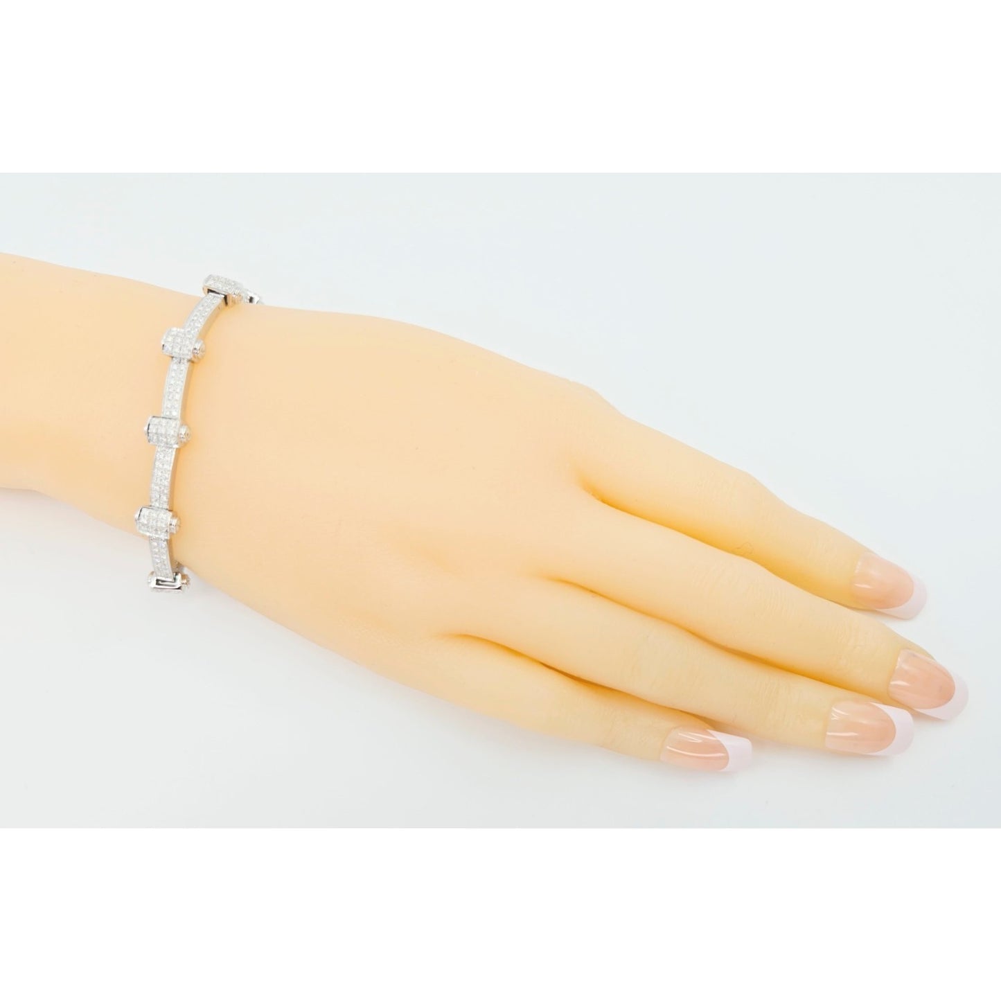 Philippe Charriol Alor 4 18k White Gold Pave Diamond Bracelet