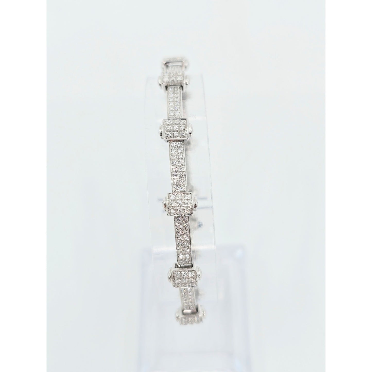 Philippe Charriol Alor 4 18k White Gold Pave Diamond Bracelet