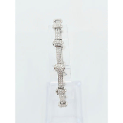 Philippe Charriol Alor 4 18k White Gold Pave Diamond Bracelet