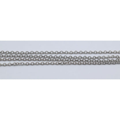 Thin 14K White Gold Cable Link Chain Necklace & Square Diamond Charm Pendant
