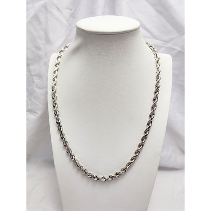 14K White Gold Rope Chain Necklace