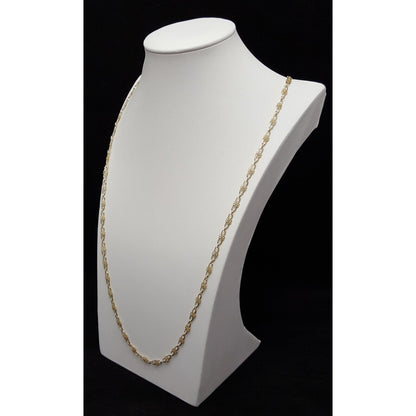 18K Yellow Gold Semper Designer Extra Long Flower Link Chain Necklace